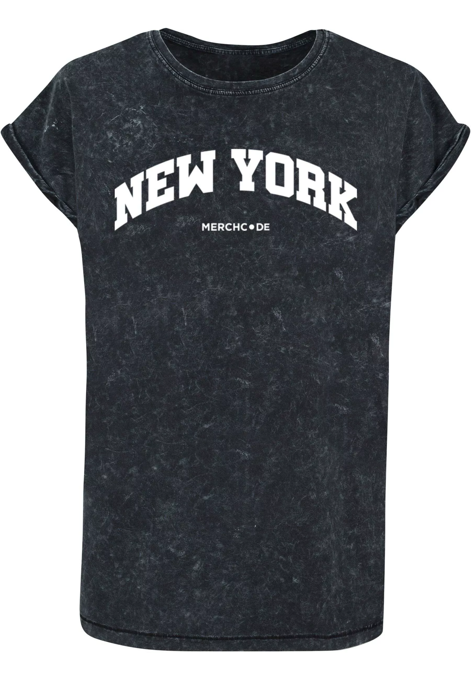 Merchcode T-Shirt "Merchcode Damen Ladies New York Wording - Acid Washed T- günstig online kaufen