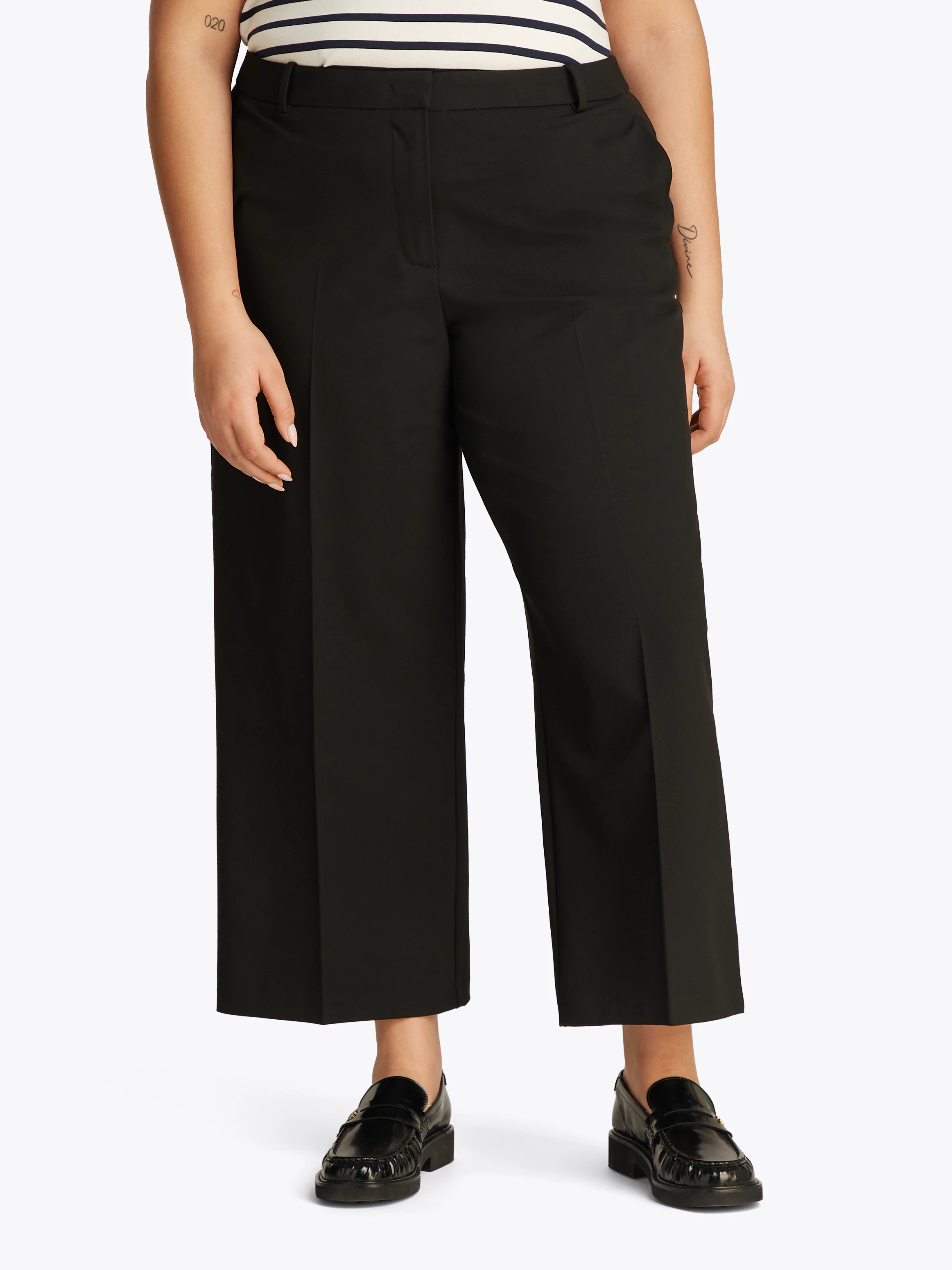 Tommy Hilfiger Curve Culotte "CRV LW BI-STRETCH WIDE CROP PNT", in Großen G günstig online kaufen