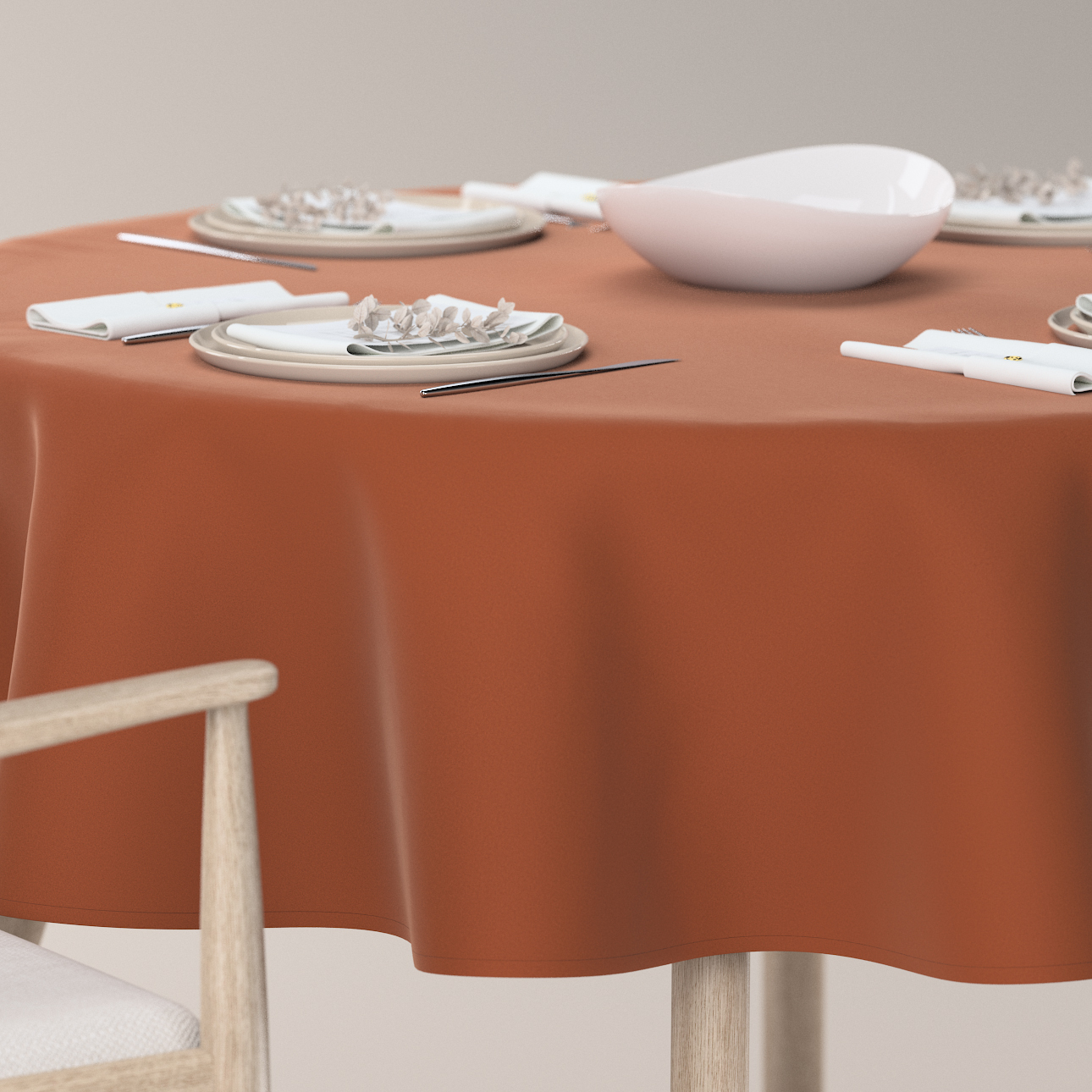 Runde Tischdecke, braun-karamell, Velvet (704-33) günstig online kaufen
