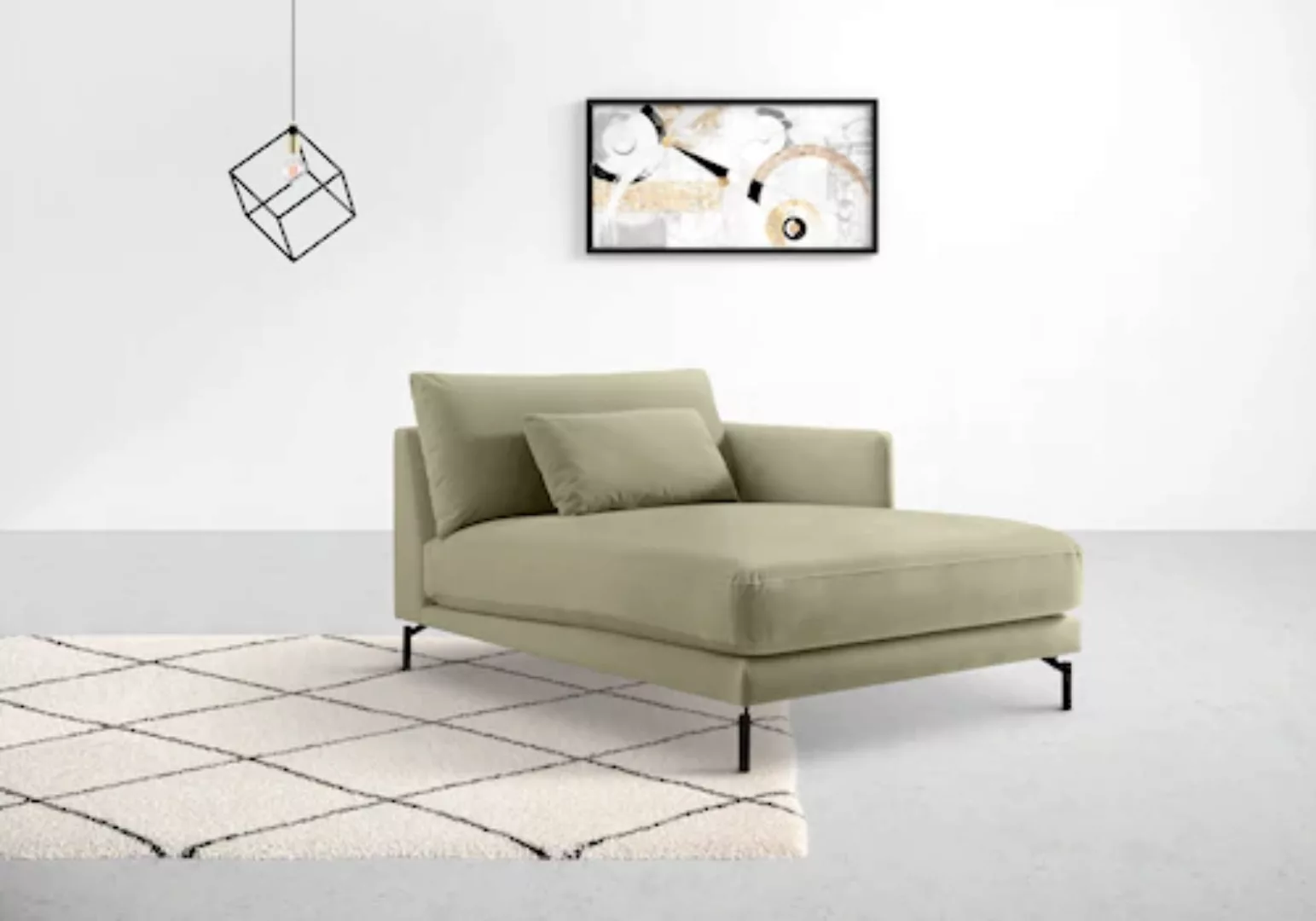 INOSIGN Chaiselongue »Tarek 157/110 cm, Sofa«, mit losen Rückenkissen günstig online kaufen