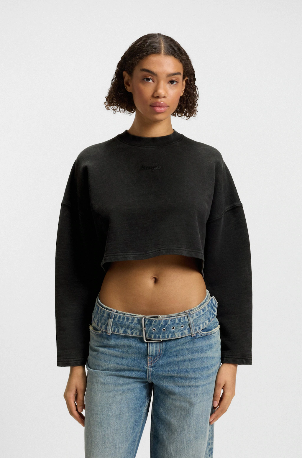 HUGO Blue Sweatshirt "Derissa", in Cropped-Länge günstig online kaufen