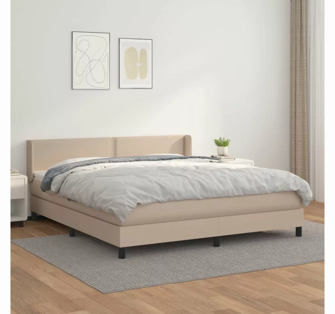 vidaXL Boxspringbett, Boxspringbett Matratze Cappuccino-Braun 180x200 cm Ku günstig online kaufen