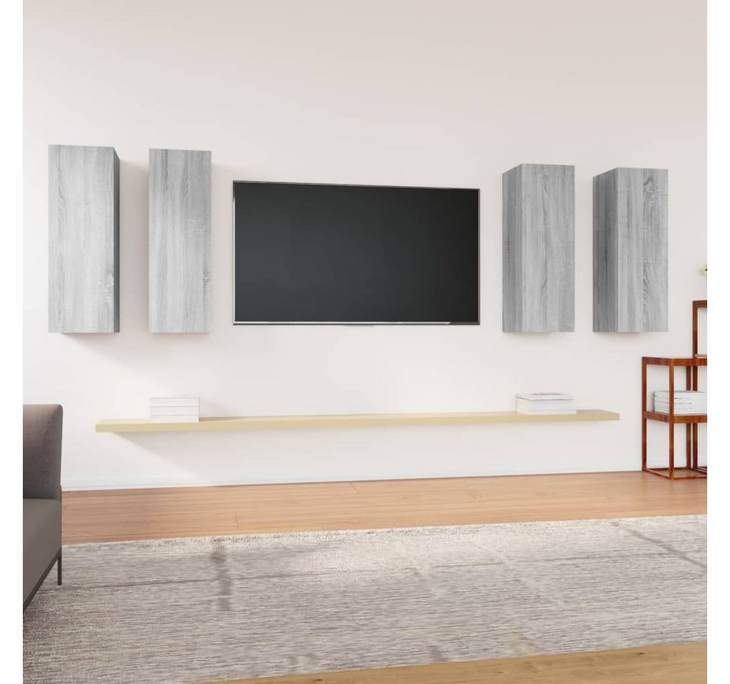 vidaXL TV-Schrank TV-Schränke 4 Stk. Grau Sonoma 30,5x30x90 cm Holzwerkstof günstig online kaufen