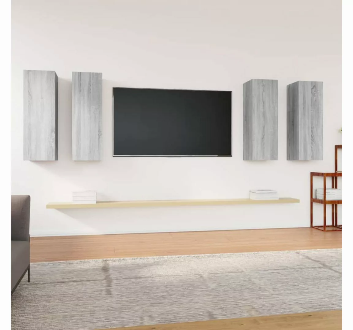 vidaXL TV-Schrank TV-Schränke 4 Stk. Grau Sonoma 30,5x30x90 cm Holzwerkstof günstig online kaufen