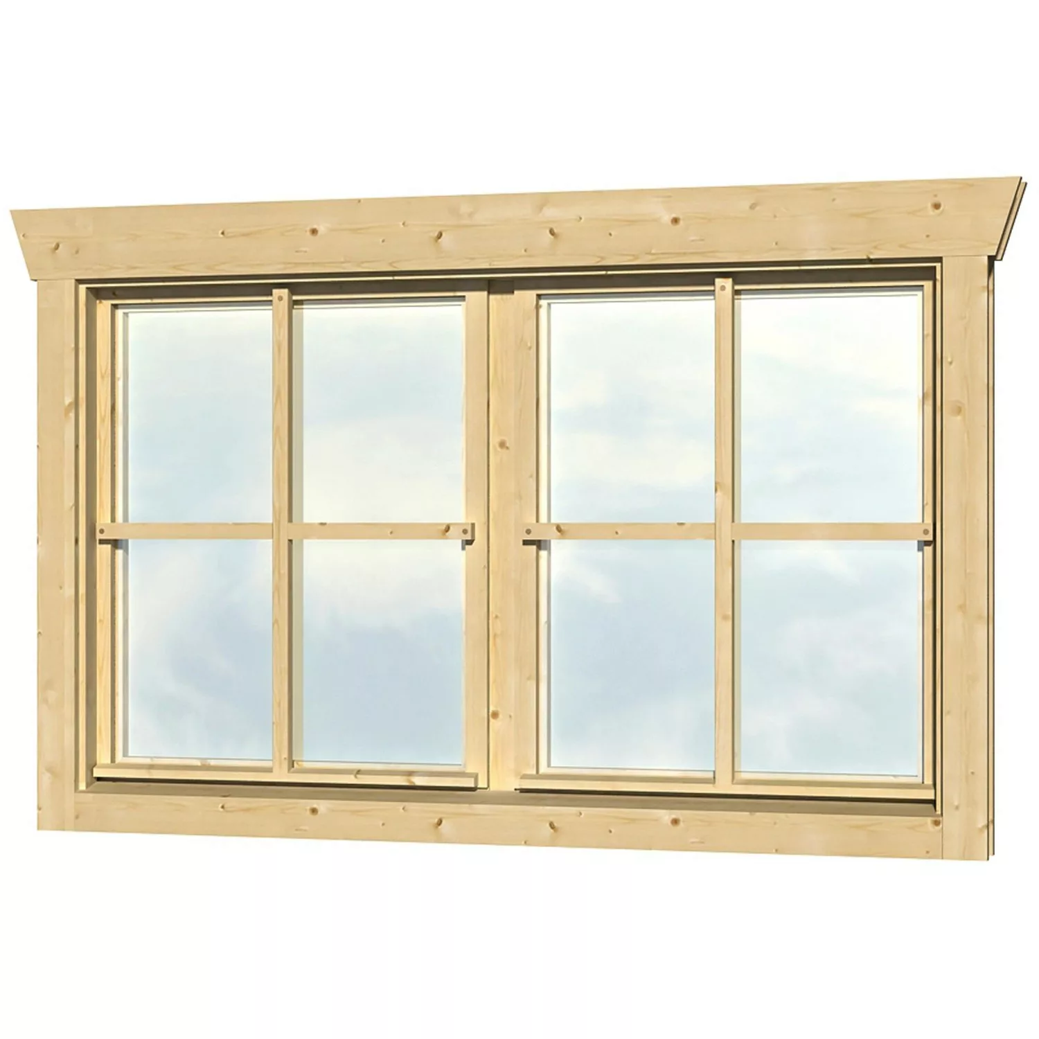 Skan Holz Doppelfenster BxH 2 x 57,5 x 70,5 cm für 45 mm Häuser günstig online kaufen
