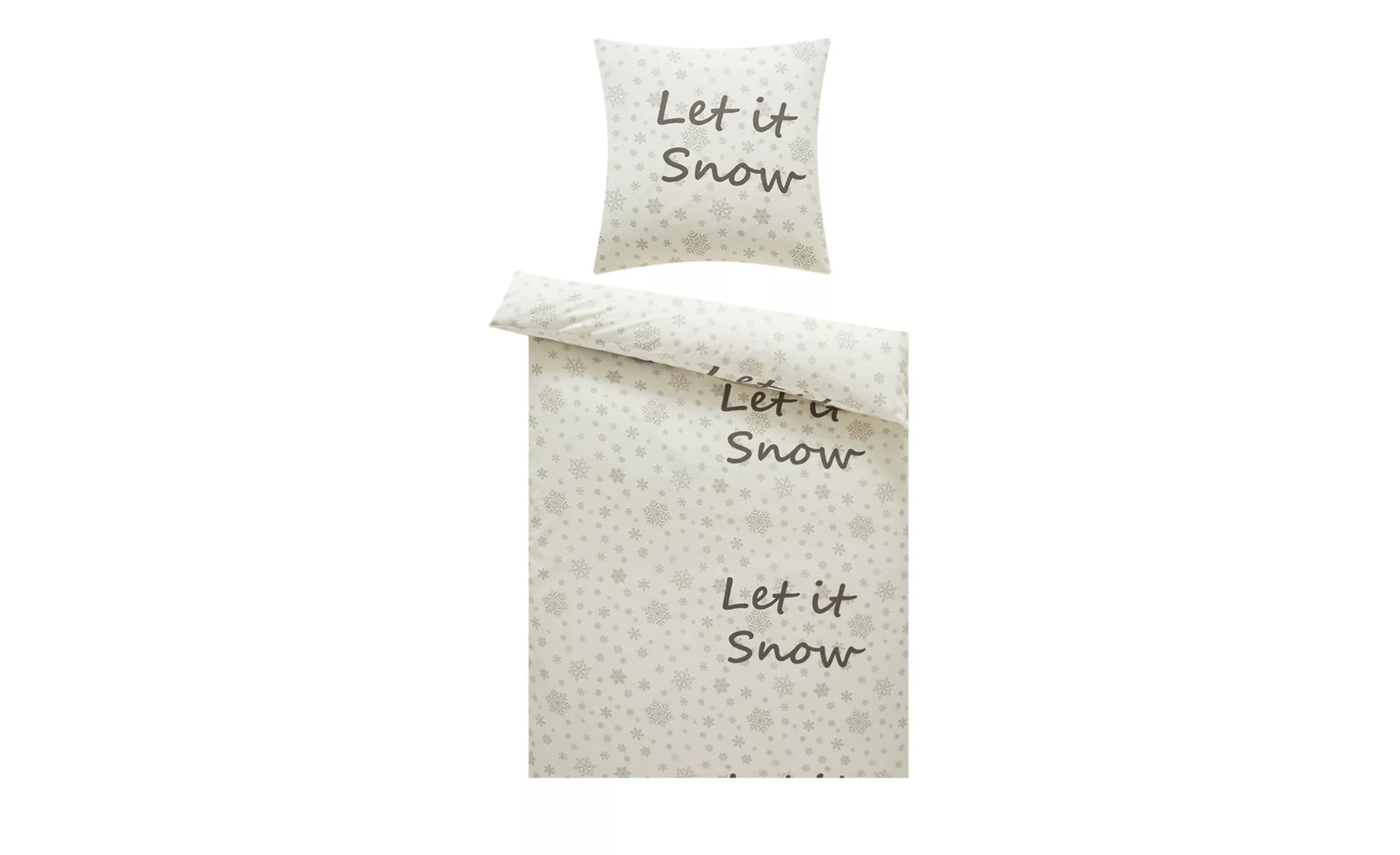 LAVIDA Biber Bettwäsche  Let it snow - weiß - 100% reine Baumwolle - 135 cm günstig online kaufen