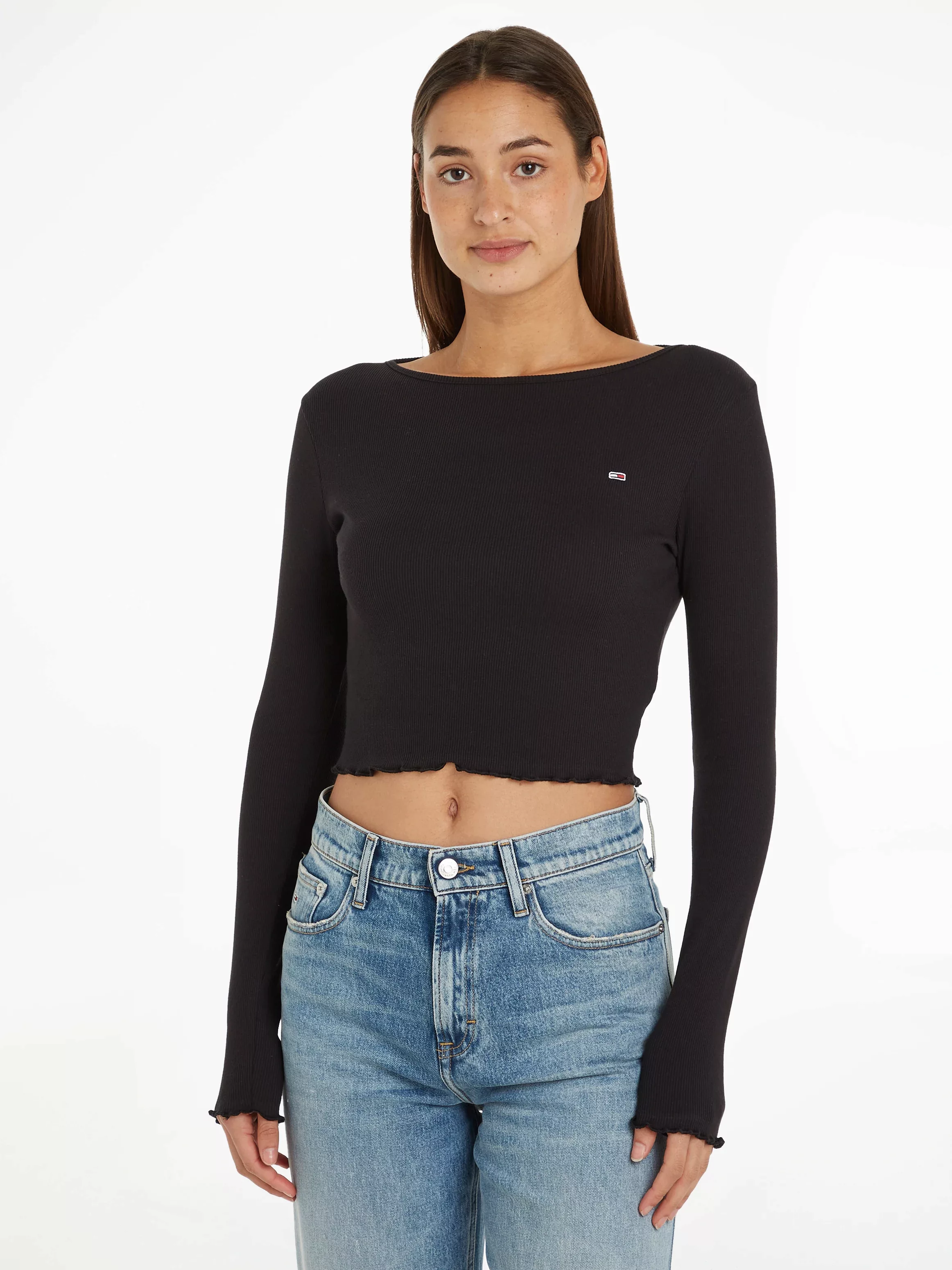 Tommy Jeans Crop-Top, mit Logo-Prägung an der Brust günstig online kaufen