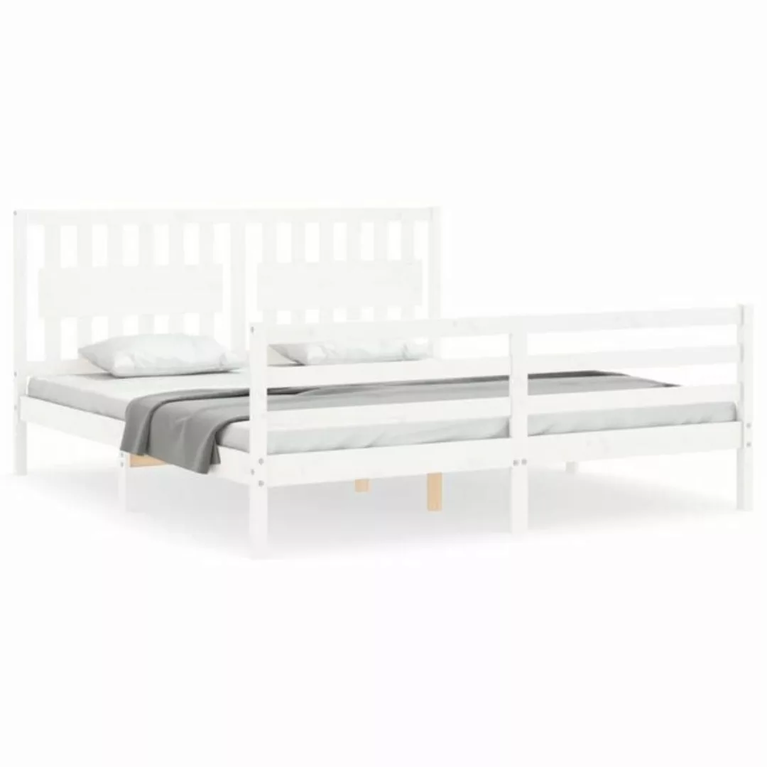 vidaXL Bett Massivholzbett mit Kopfteil Honigbraun 200x200 cm günstig online kaufen