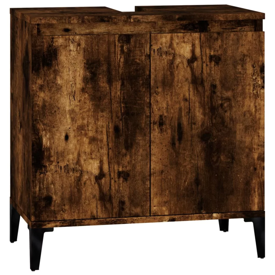 Vidaxl Waschbeckenunterschrank Räuchereiche 58x33x60 Cm Holzwerkstoff günstig online kaufen