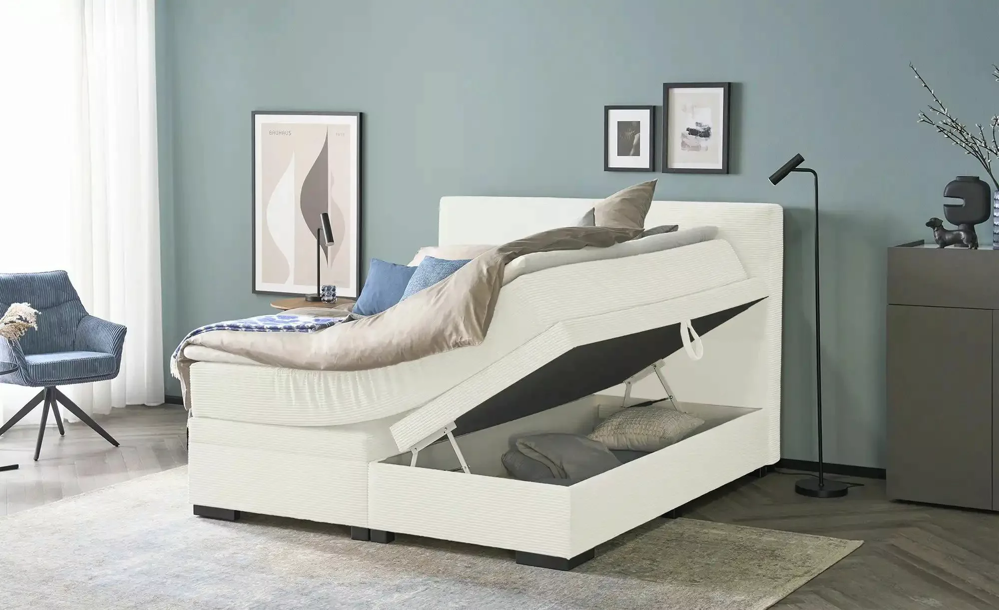 Boxi Boxspringbett mit Bettkasten Boxi Classic ¦ creme ¦ Maße (cm): B: 160 günstig online kaufen