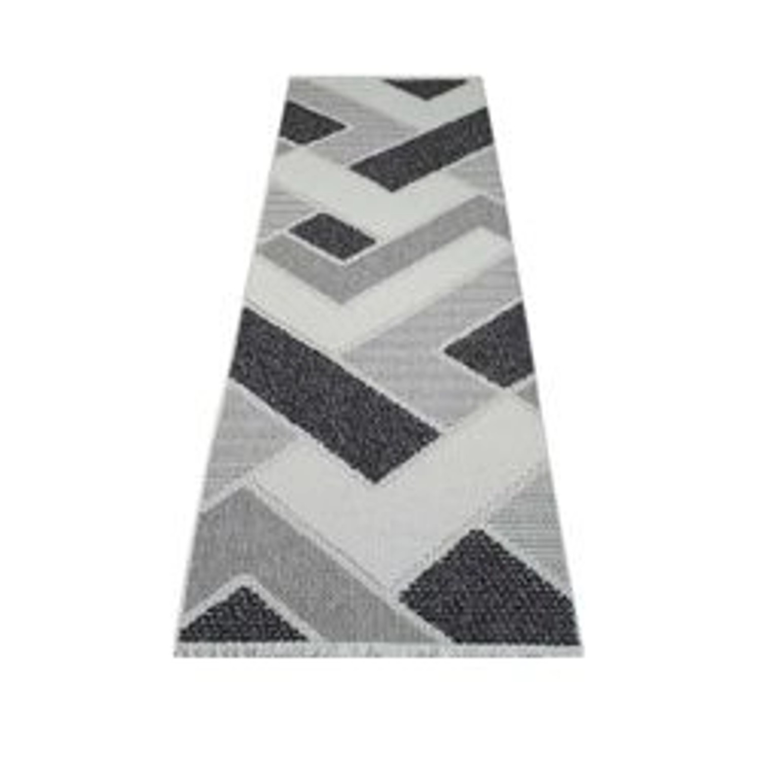 payé Teppich Linda 77 Kurzflor 80x300 cm Grau Geo-Muster günstig online kaufen