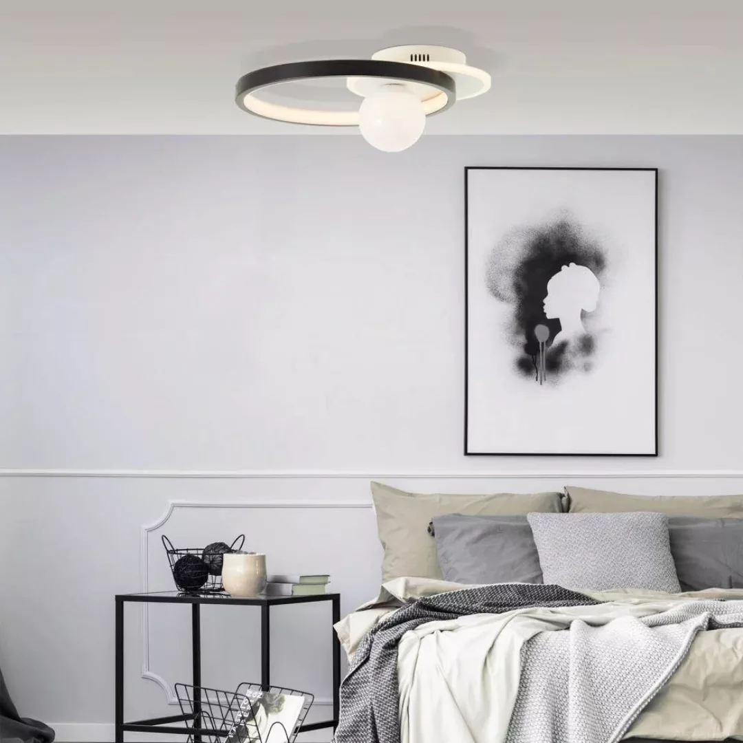 LED Deckenleuchte Atlanta in Schwarz und Weiß 24W 3100lm günstig online kaufen