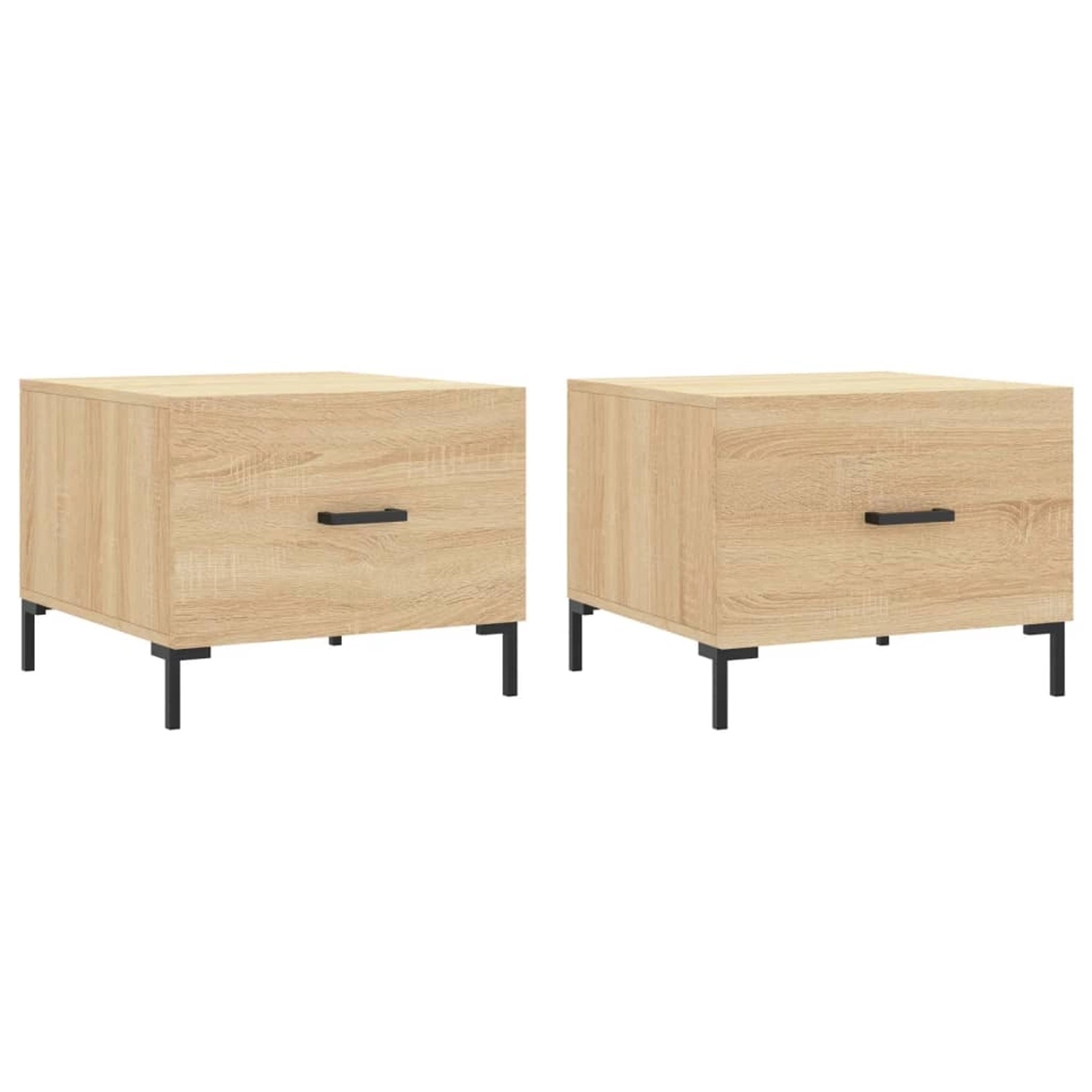 vidaXL Couchtische 2 Stk. Sonoma-Eiche 50x50x40 cm Holzwerkstoff Modell 2 günstig online kaufen