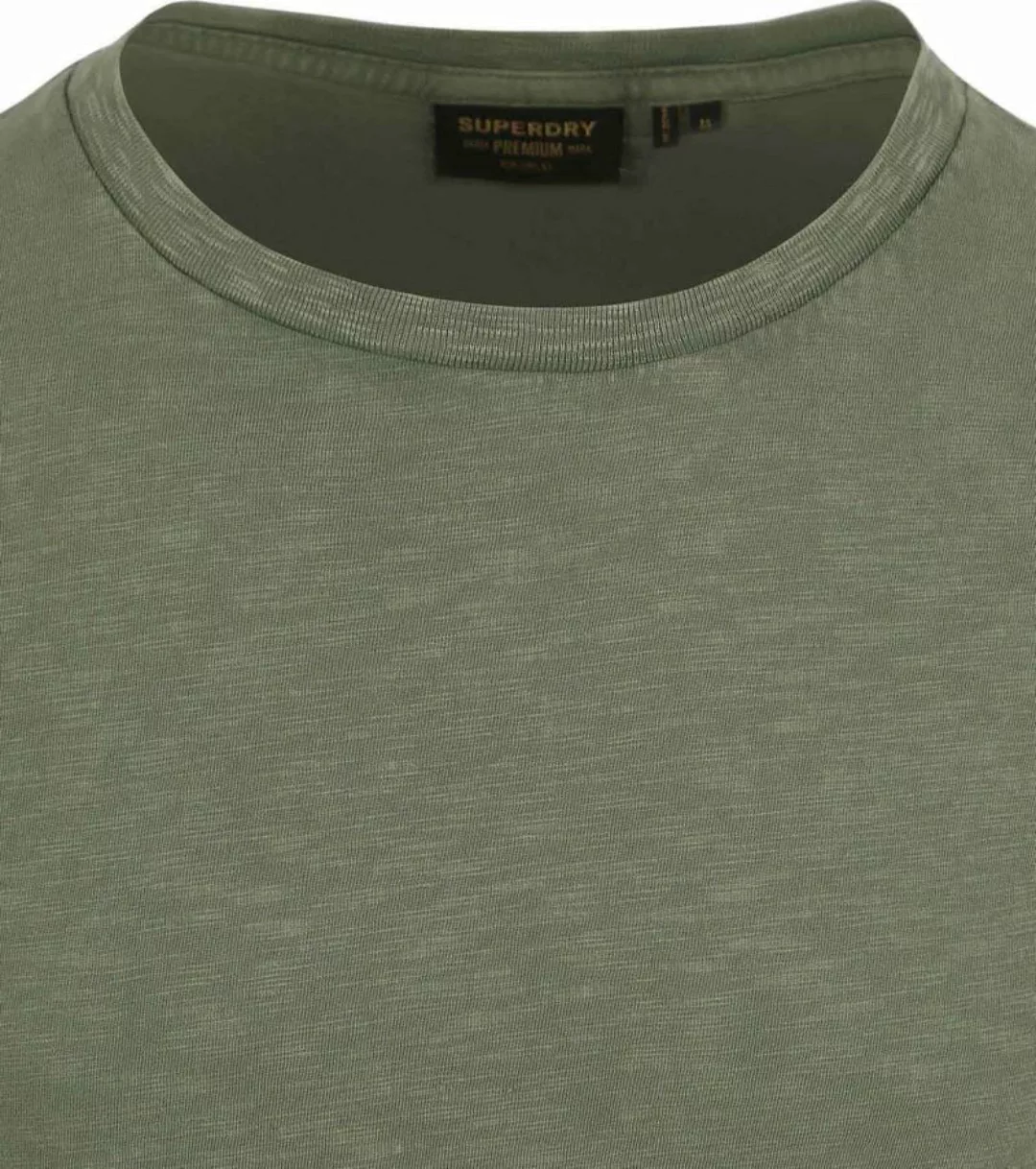 Superdry Slub T Shirt Melange Olivgrün - Größe L günstig online kaufen