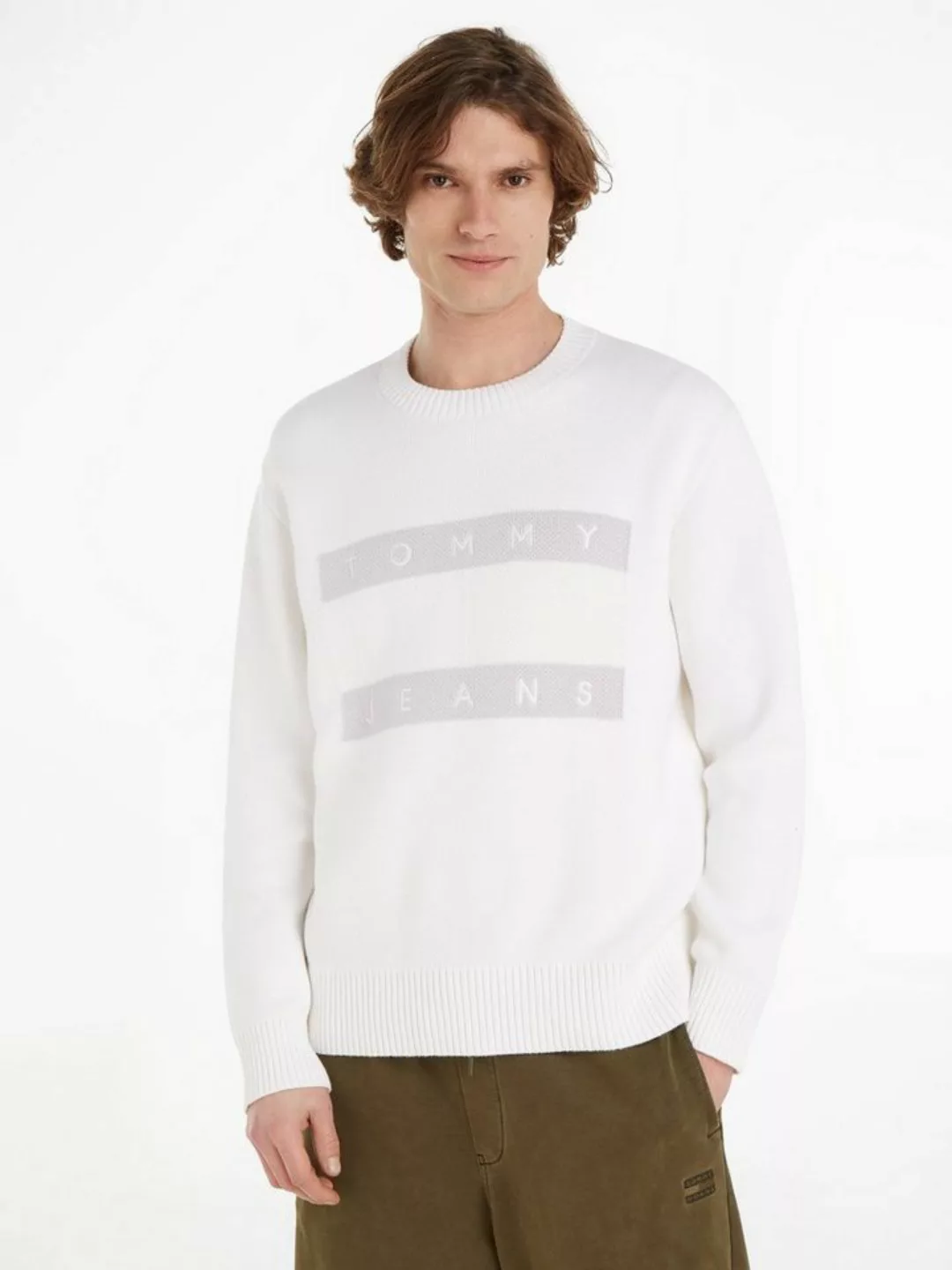 Tommy Jeans Rundhalspullover TJM RLX TONAL FLAG SWEATER günstig online kaufen