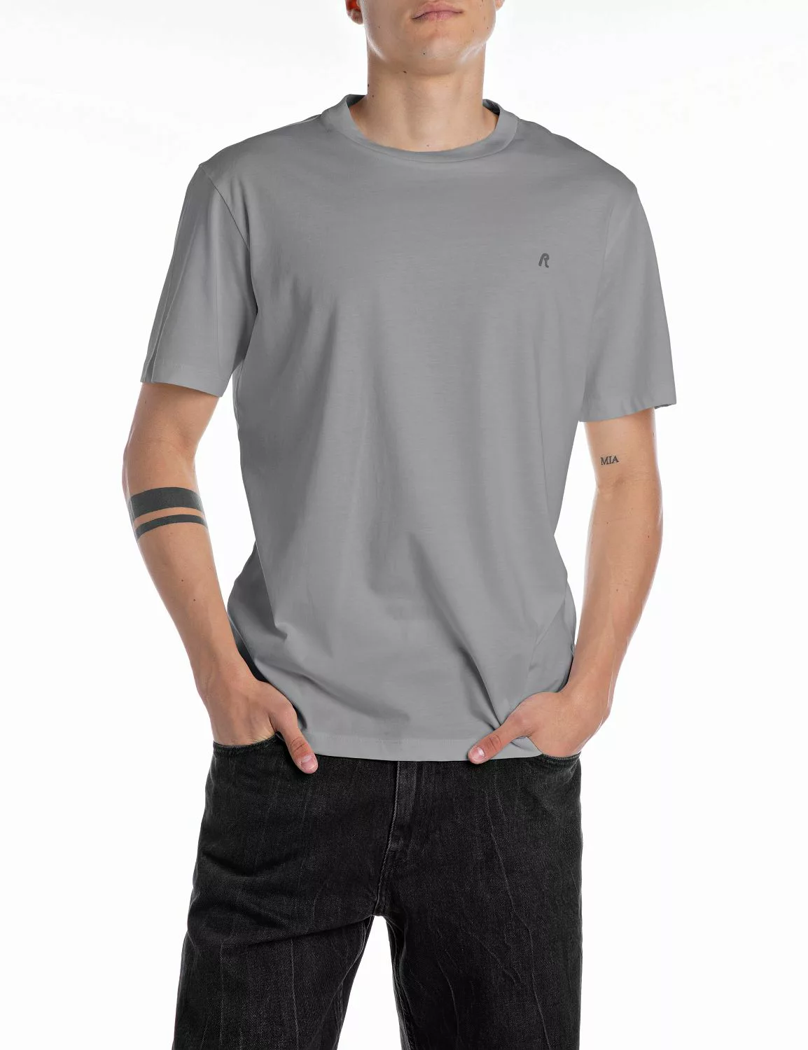 Replay T-Shirt mit Logostickerei auf der günstig online kaufen