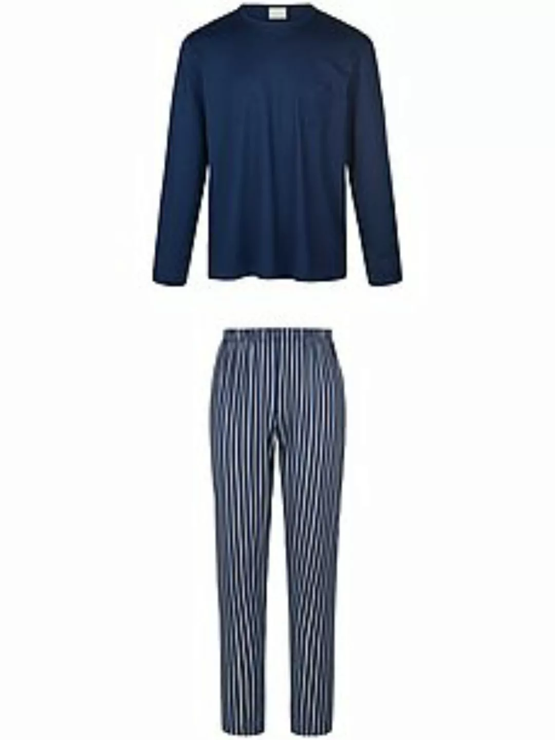 Langer Schlafanzug Mey blau günstig online kaufen