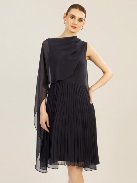 Apart Cocktailkleid mit Plisseerock und angearbeitetem Cape aus Chiffon günstig online kaufen