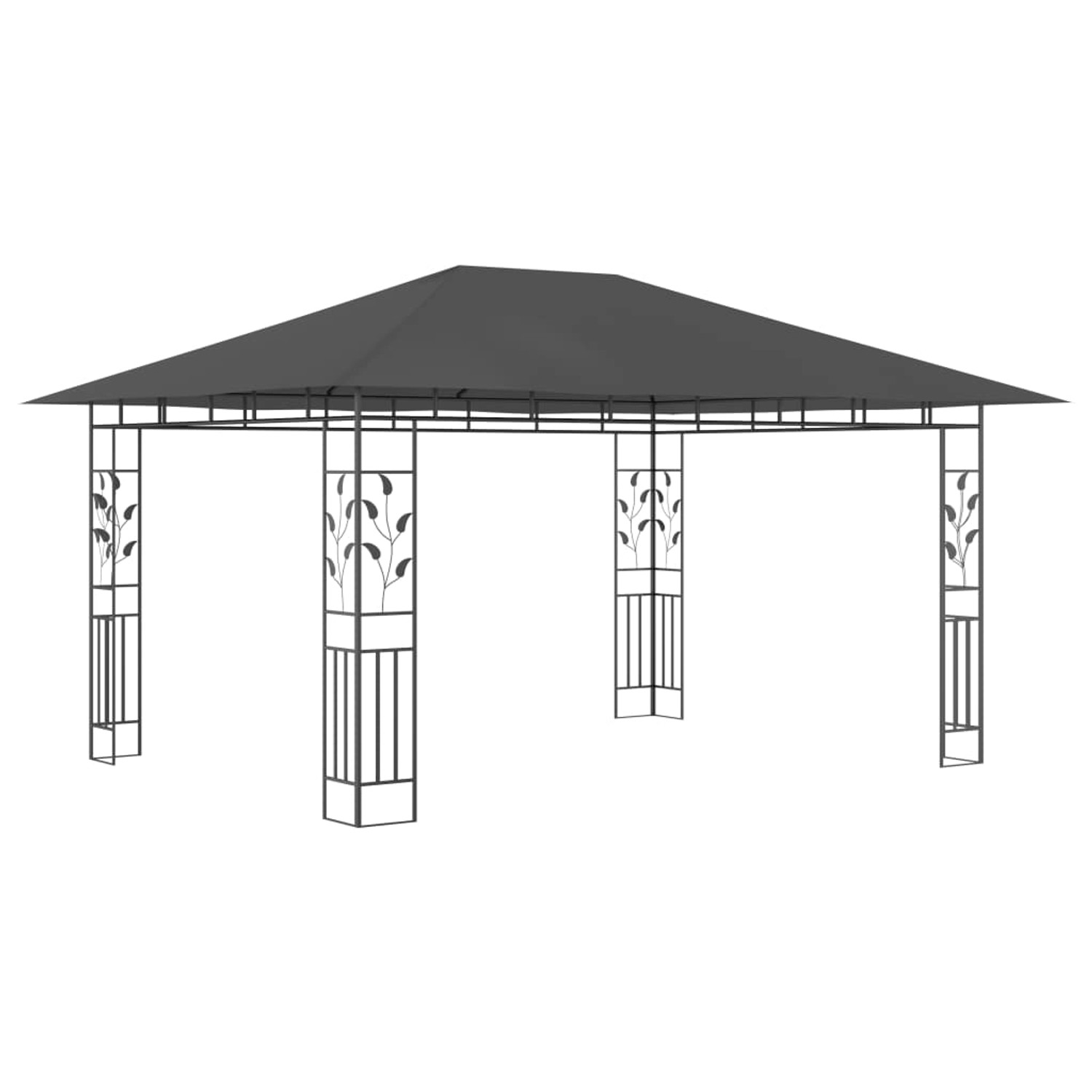 Pavillon Mit Moskitonetz 4x3x2,73 M Anthrazit 180 G/m² günstig online kaufen