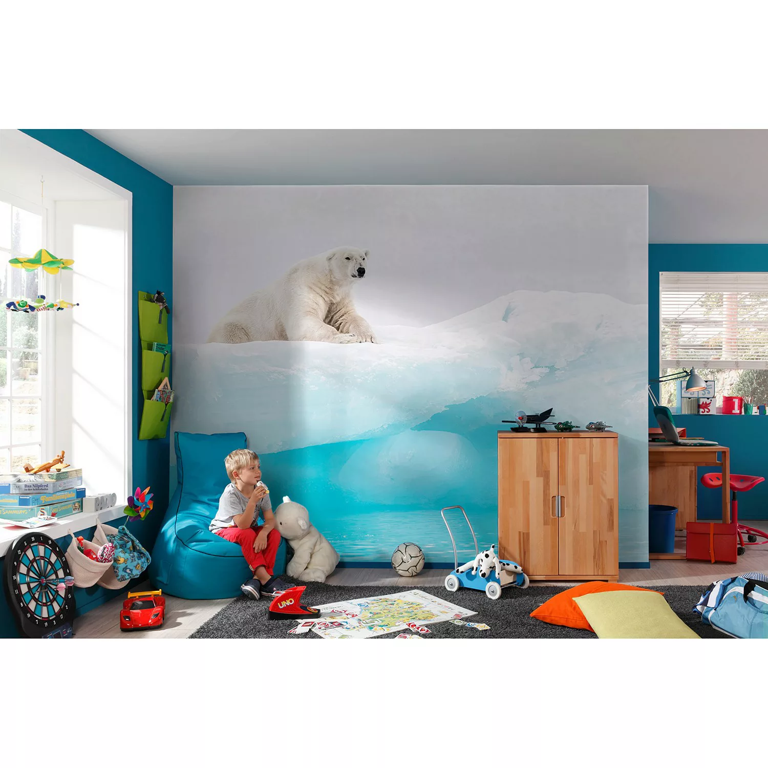 KOMAR Vlies Fototapete - Arctic Polar Bear - Größe 400 x 280 cm mehrfarbig günstig online kaufen