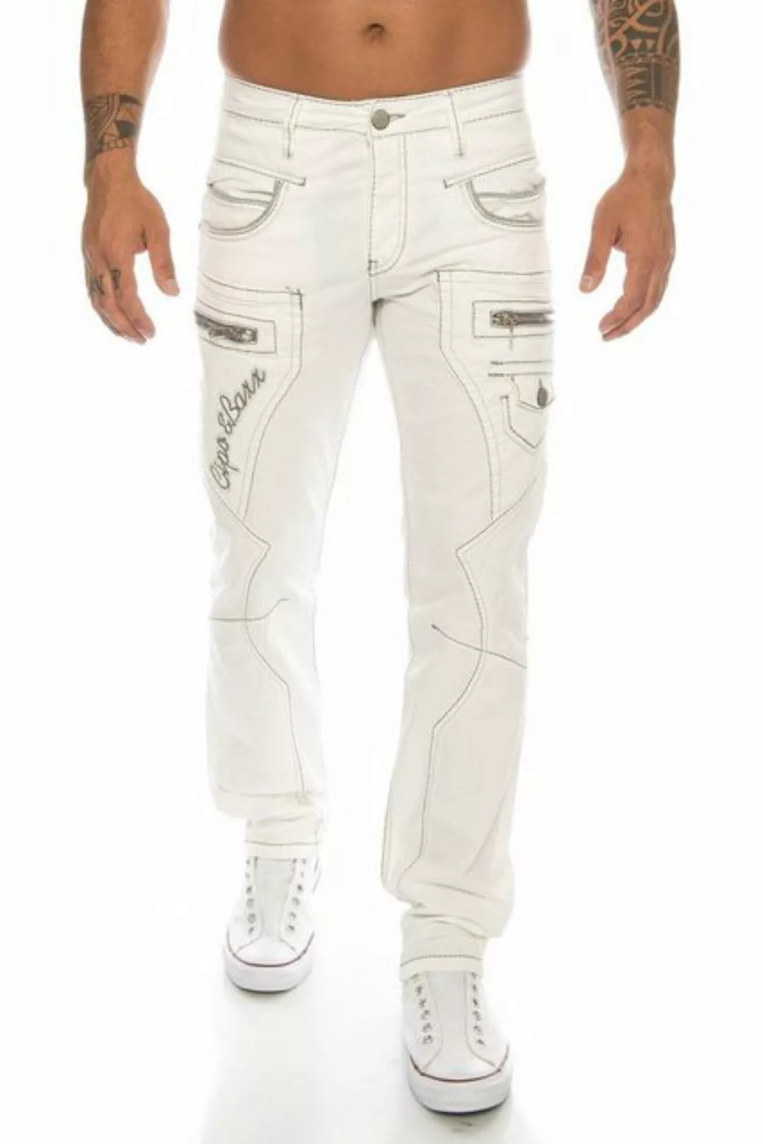 Cipo & Baxx Regular-fit-Jeans Herren Jeans Hose mit aufwendigen Nahtverzier günstig online kaufen