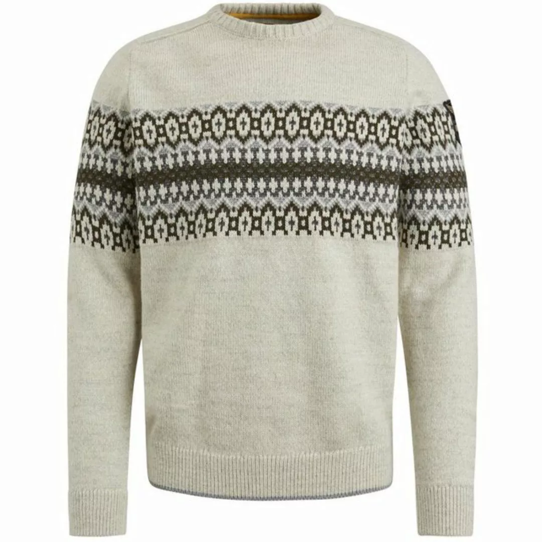 PME LEGEND Sweatshirt R-neck fair isle, Silver Birch günstig online kaufen
