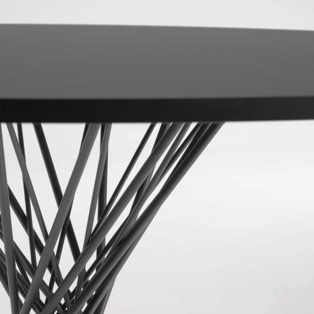Esszimmertisch in Schwarz runde Tischplatte günstig online kaufen