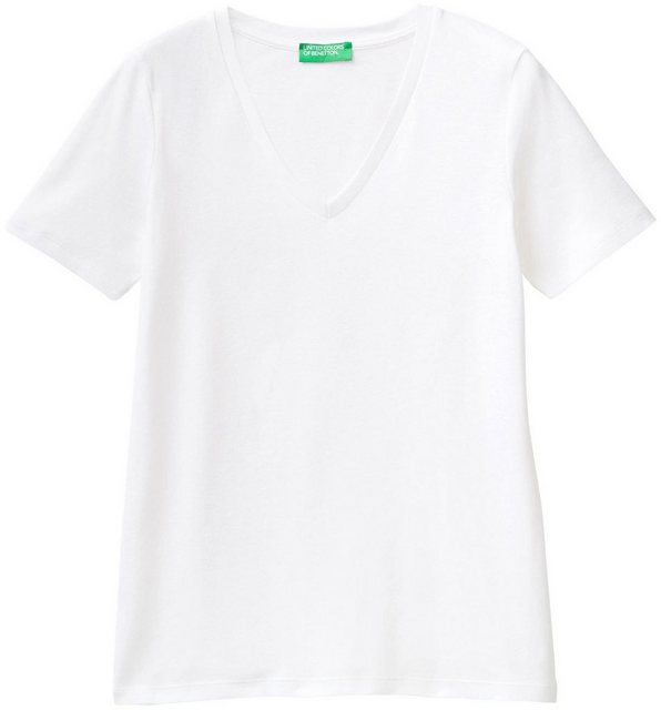 United Colors of Benetton T-Shirt mit modischem V-Ausschnitt günstig online kaufen