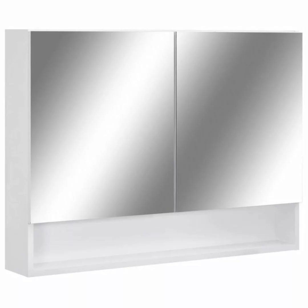 vidaXL Badezimmerspiegelschrank LED-Bad-Spiegelschrank Weiß 80x15x60 cm MDF günstig online kaufen