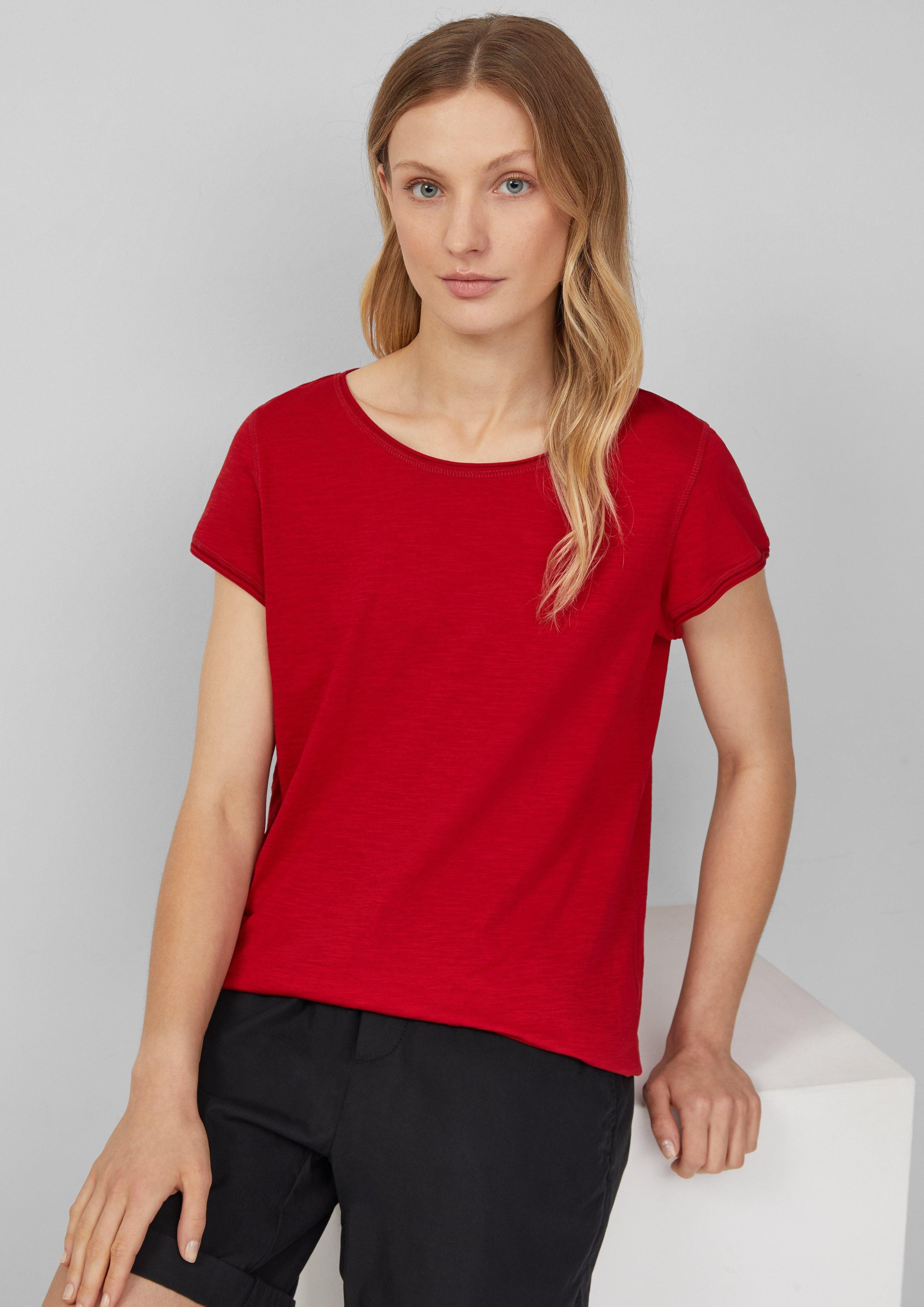 s.Oliver Kurzarmshirt T-Shirt mit Rollkanten und günstig online kaufen