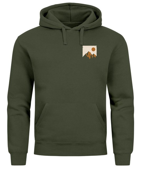 Neverless Hoodie Hoodie Herren Outdoor Adventure Kapuzenpulli Brustlogo Nat günstig online kaufen