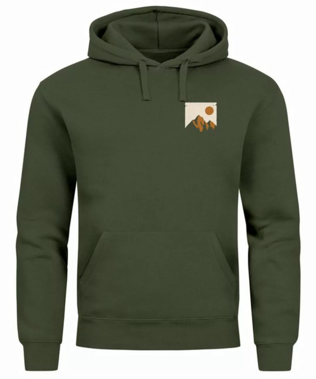 Neverless Hoodie Hoodie Herren Outdoor Adventure Kapuzenpulli Brustlogo Nat günstig online kaufen