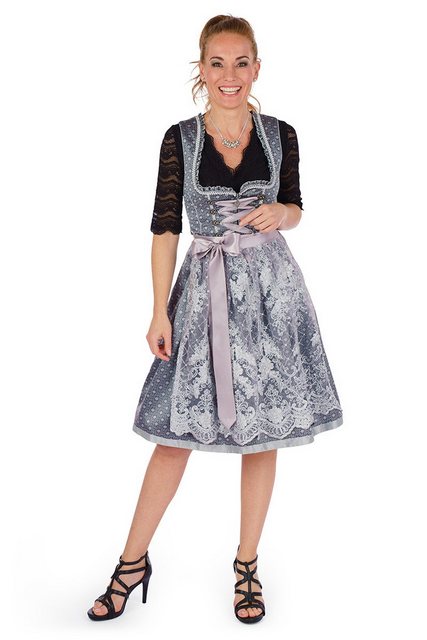 MarJo Dirndl Midi Dirndl 2tlg. - WANJA - silber/schwarz günstig online kaufen