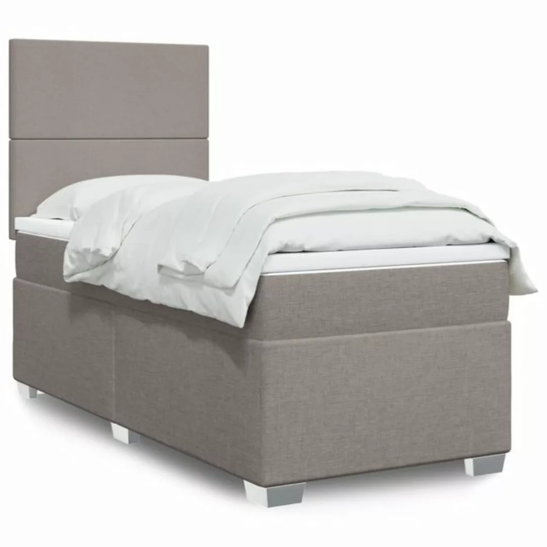 vidaXL Boxspringbett, Boxspringbett mit Matratze Taupe 80x200 cm Stoff günstig online kaufen