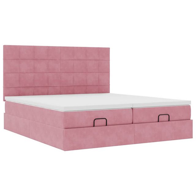 vidaXL Bett Ottoman-Bett mit Matratzen Rosa 160x200 cm Samt günstig online kaufen