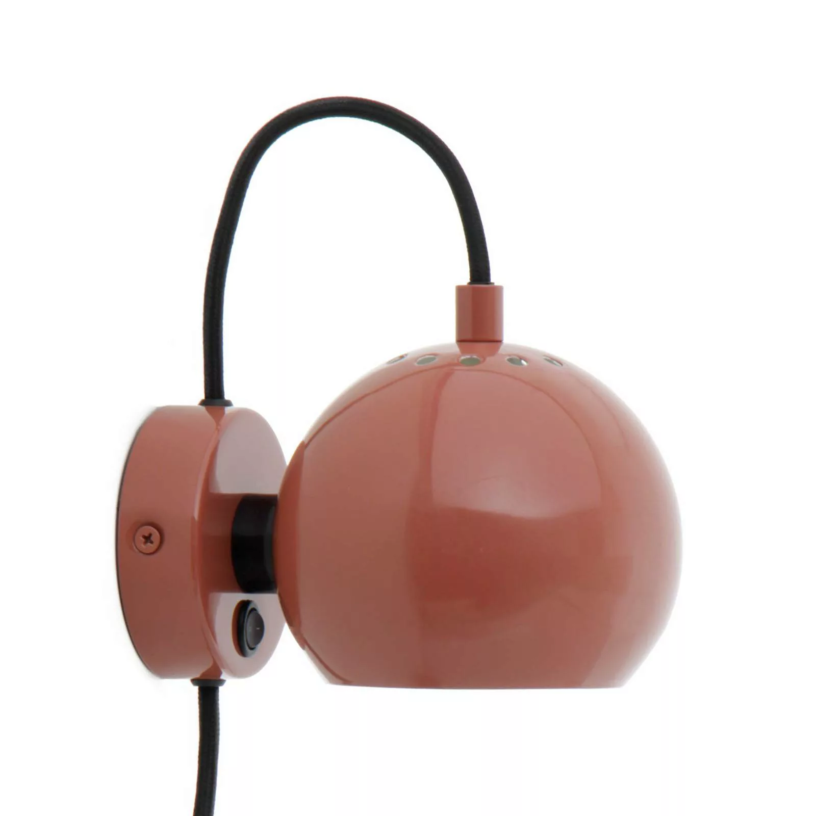 Frandsen - Ball Magnet Wandleuchte glänzend - rot/Schirm Ø12cm/BxT 12x16cm/ günstig online kaufen