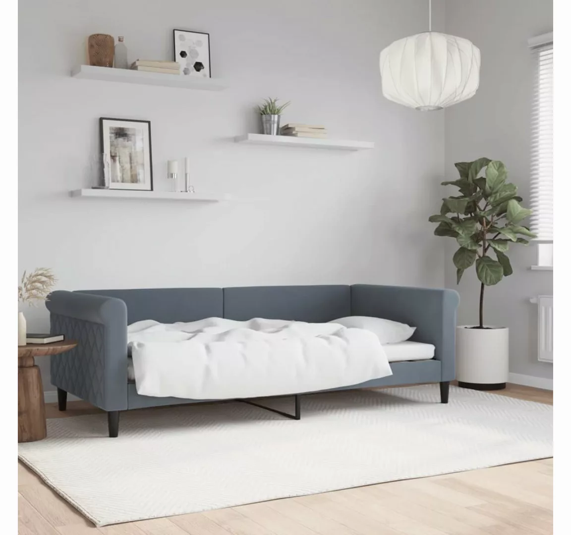 vidaXL Bett, Tagesbett Dunkelgrau 90x190 cm Samt günstig online kaufen