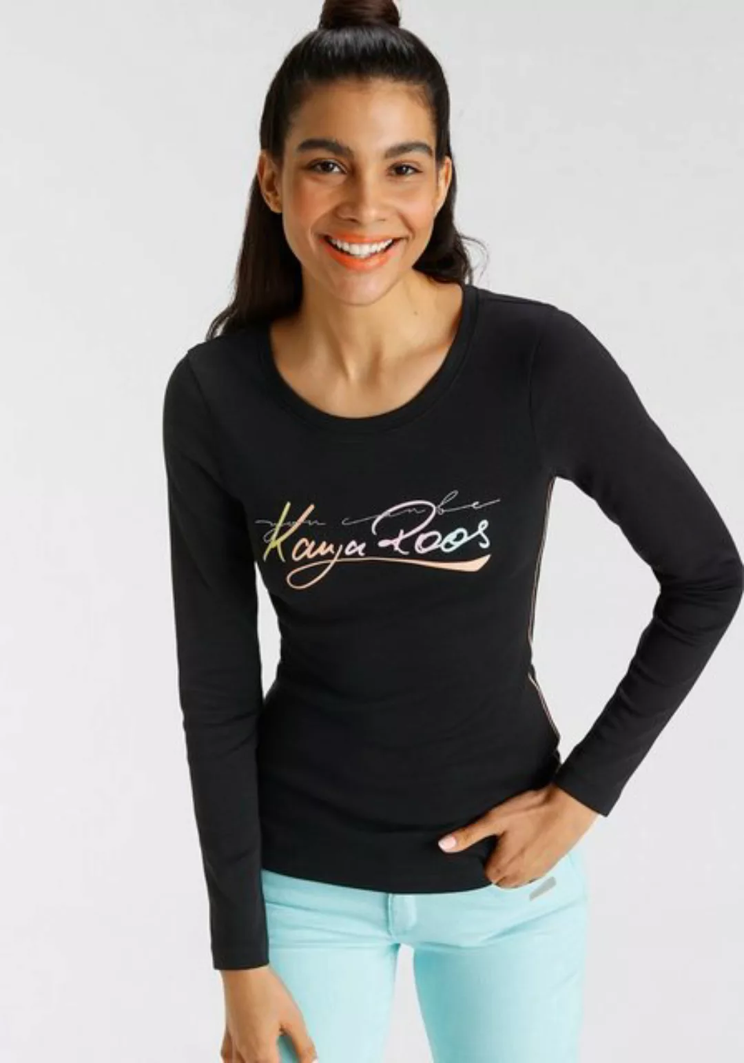 KangaROOS Langarmshirt mit trendig farbigen Logoschriftzug günstig online kaufen