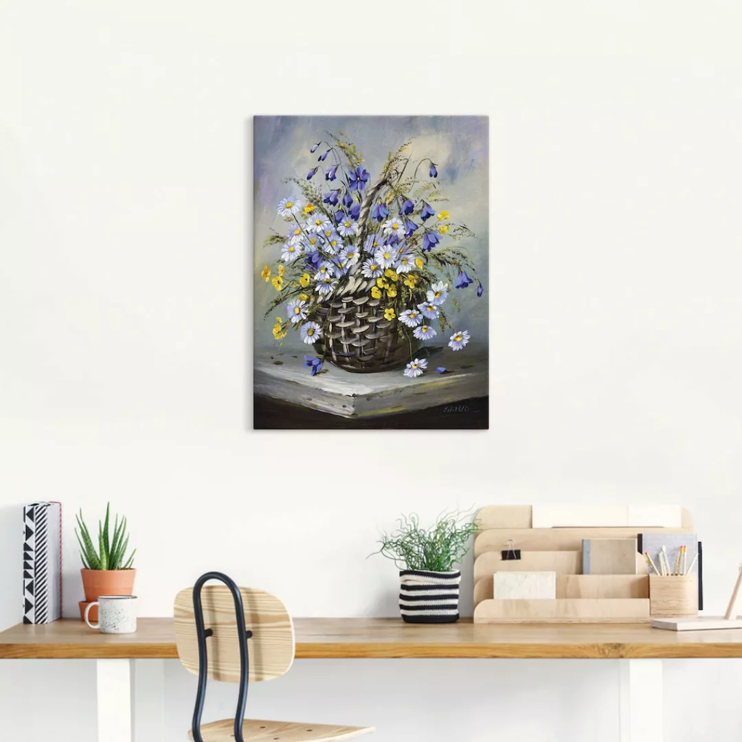 Artland Wandbild »Bunter Korb«, Blumen, (1 St.), als Leinwandbild, Poster i günstig online kaufen