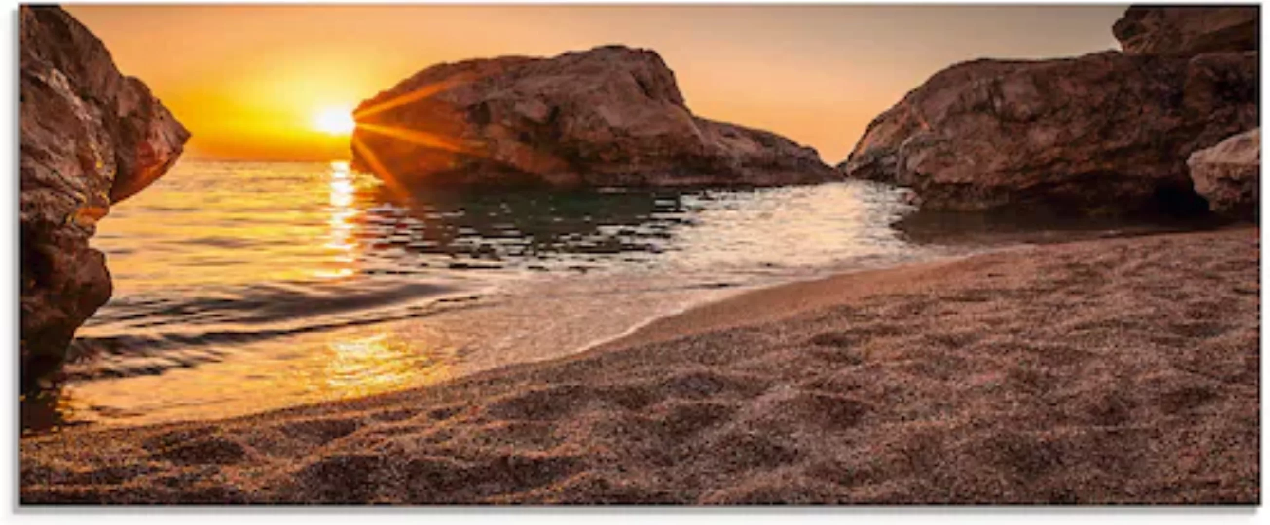 Artland Glasbild »Sonnenuntergang und Strand«, Strand, (1 St.), in verschie günstig online kaufen