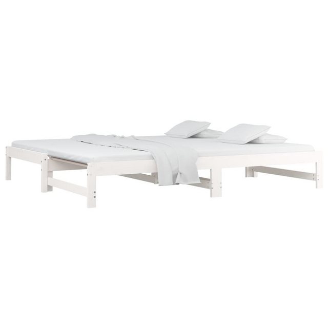 vidaXL Bett Tagesbett Ausziehbar Weiß 2x(90x200) cm Massivholz Kiefer günstig online kaufen