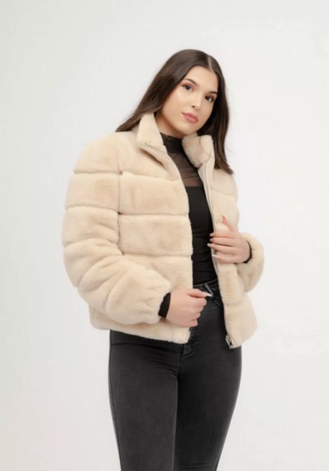 Antonio Cavosi Fellimitatjacke Faux Fur Jacke mit Reisverschluss günstig online kaufen