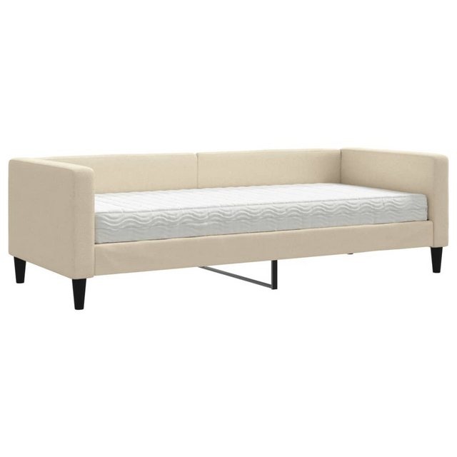 vidaXL Gästebett Gästebett Tagesbett mit Matratze Creme 80x200 cm Stoff Bet günstig online kaufen