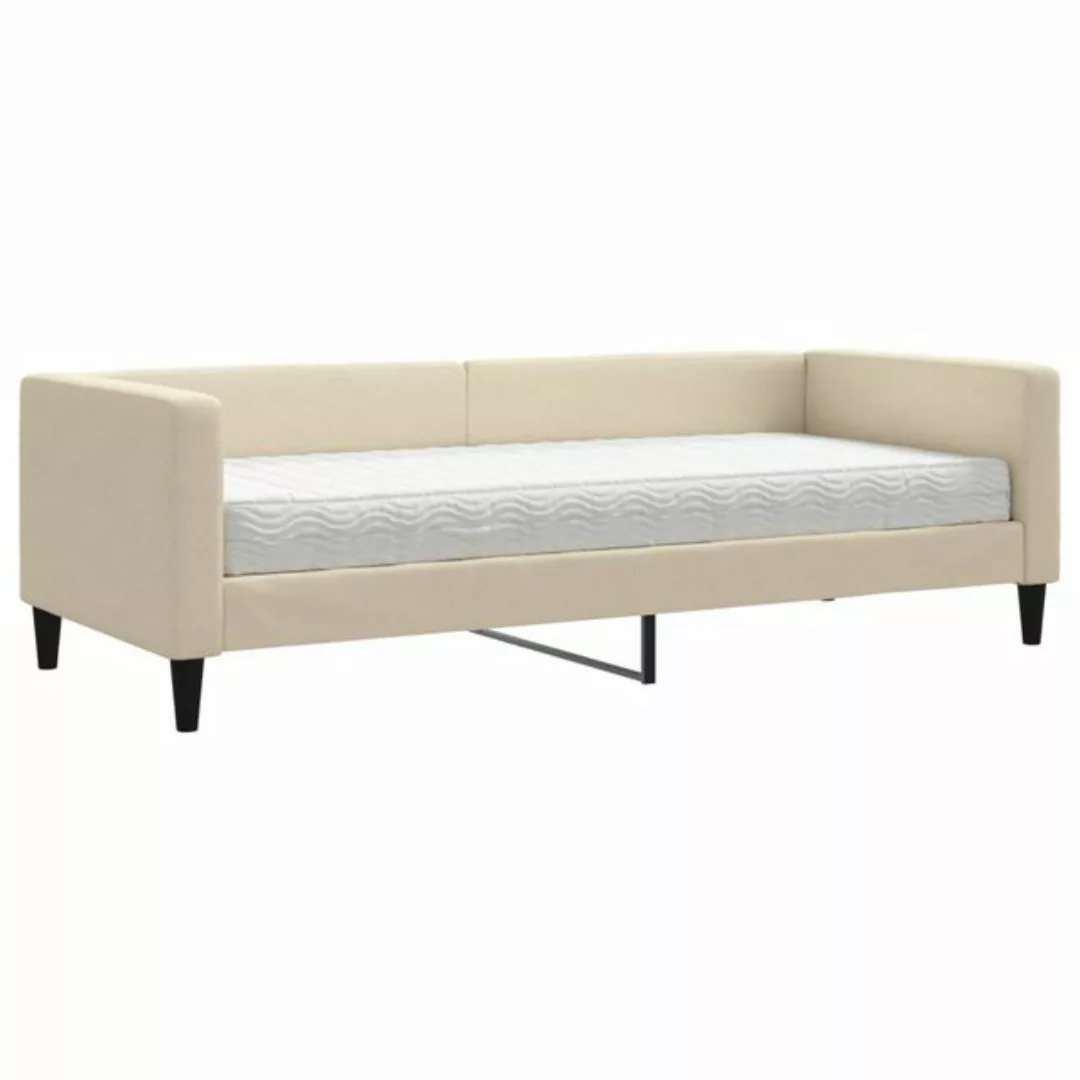 vidaXL Bett Tagesbett mit Matratze Creme 80x200 cm Stoff günstig online kaufen