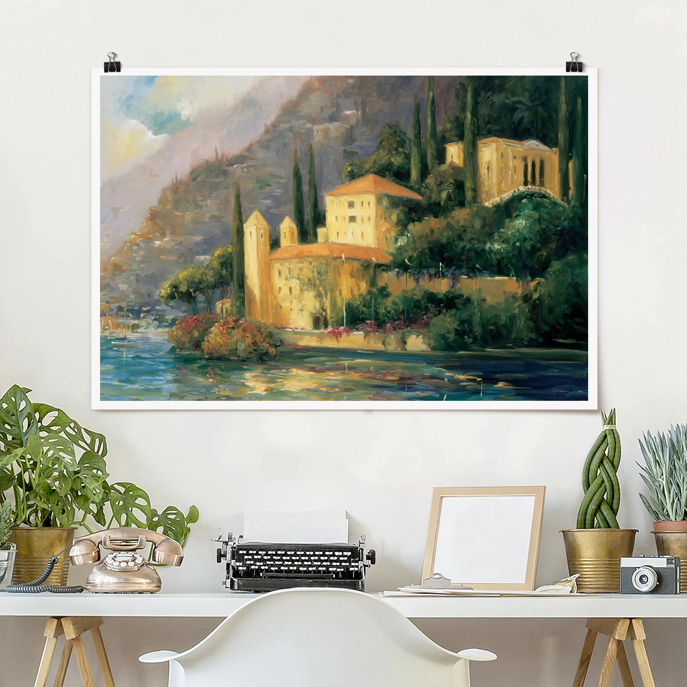 Poster Kunstdruck - Querformat Italienische Landschaft - Landhaus günstig online kaufen
