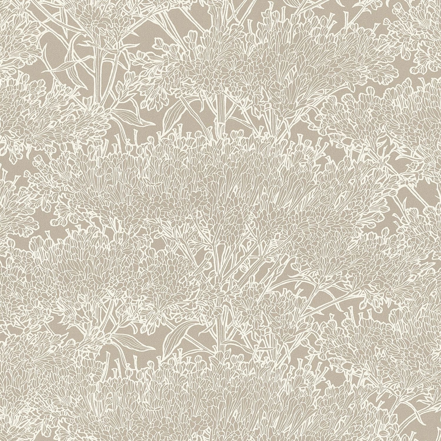 PROFHOME 369724-GU Natur Tapete Floral Matt Grau Silber Beige 0,53 m x 10,0 günstig online kaufen