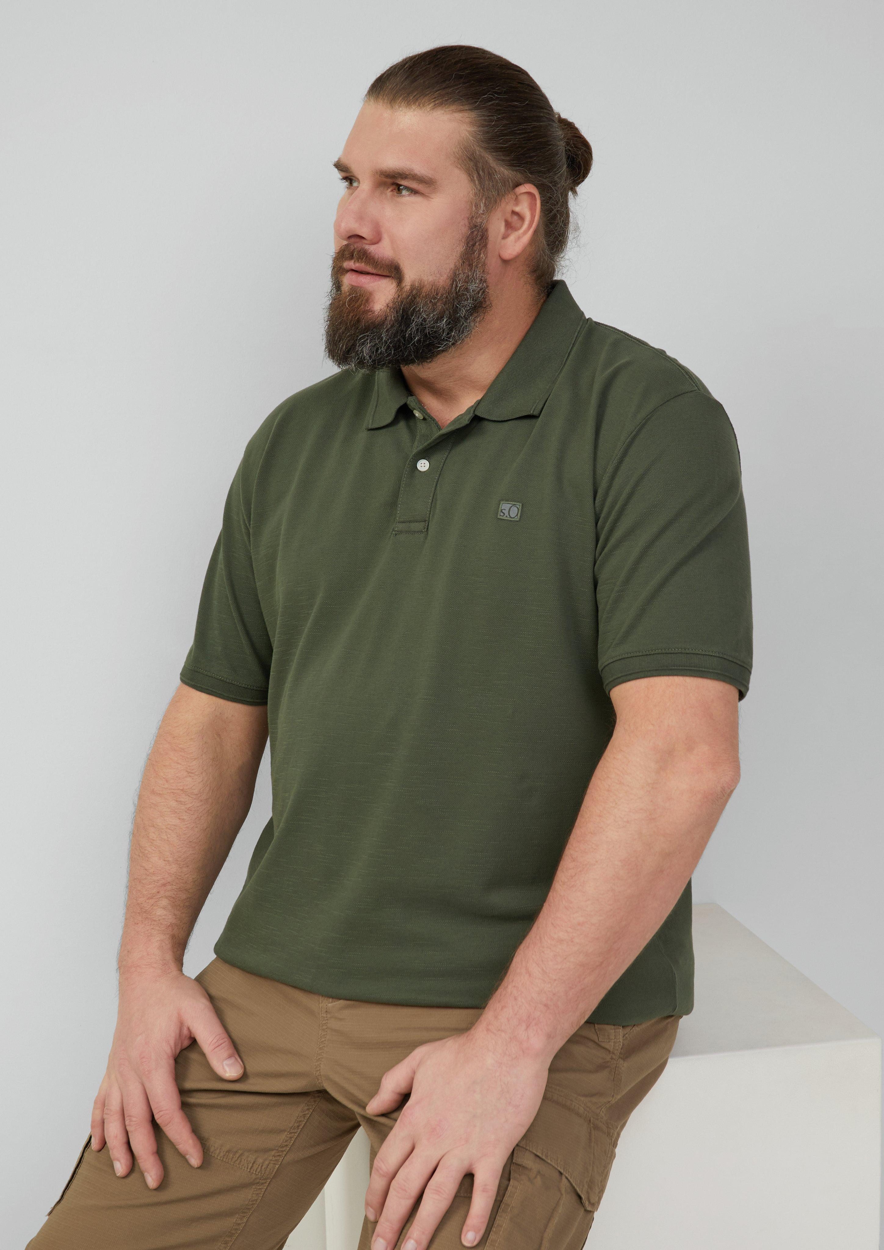 s.Oliver Kurzarmshirt Poloshirt mit kleinem Labelpatch günstig online kaufen