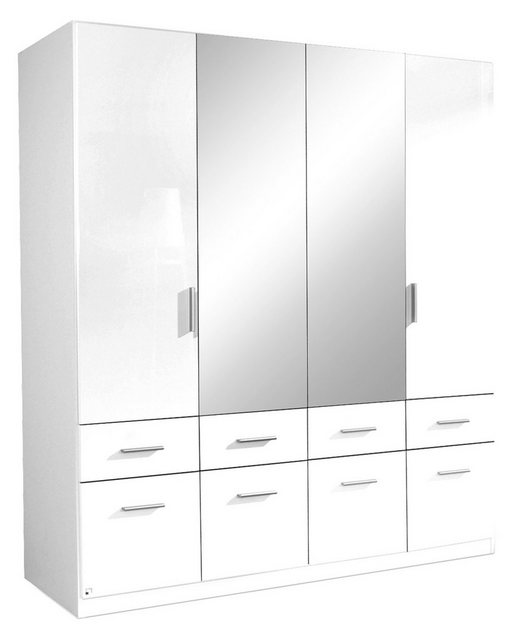 rauch Kleiderschrank CELLE, B 181 x T 54 cm, Alpinweiß matt, Weiß Hochglanz günstig online kaufen