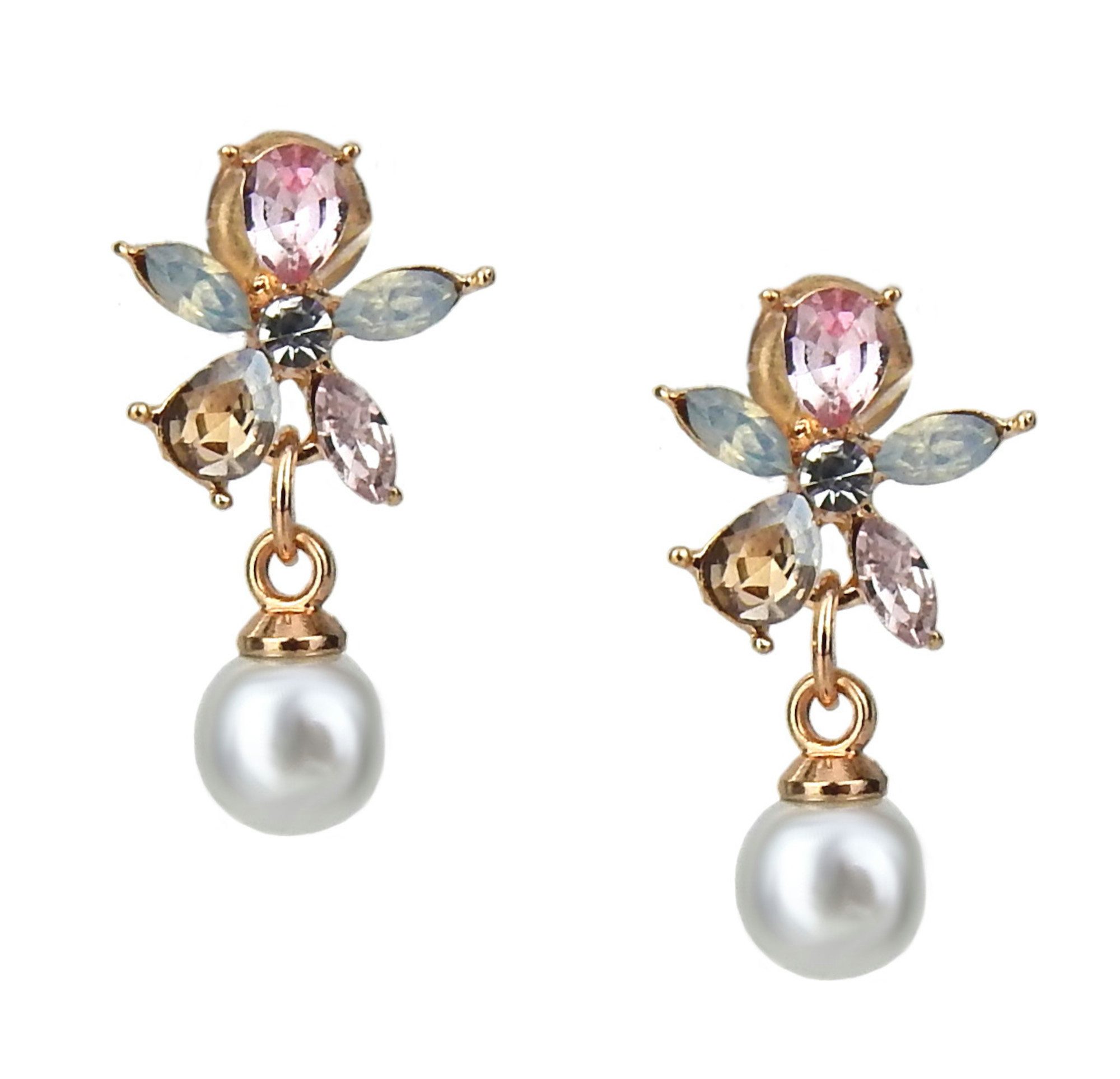 Ella Jonte Ohrstecker-Set, gold weiß rosa günstig online kaufen