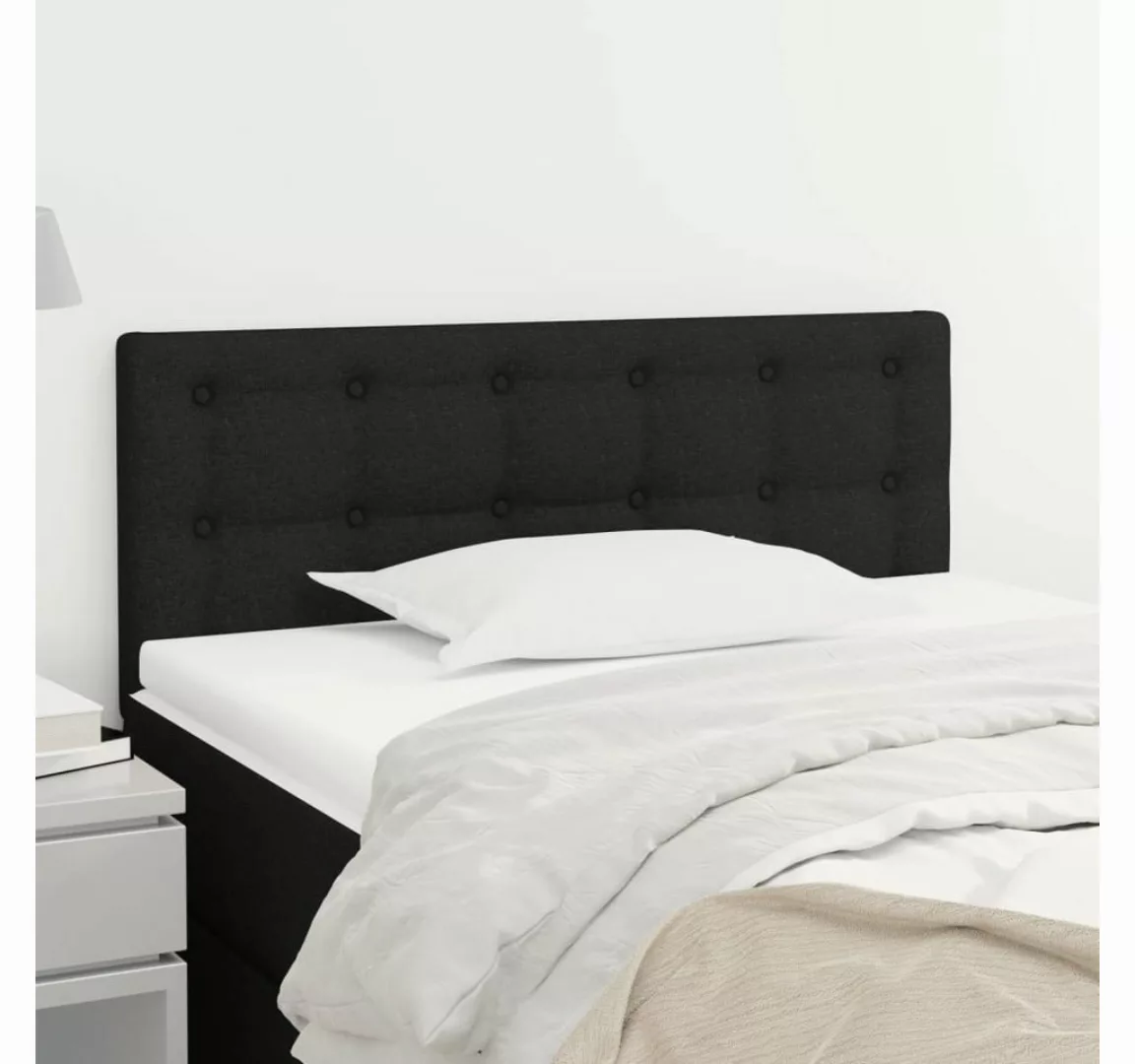 vidaXL Bett, Kopfteil Schwarz 100x5x78/88 cm Stoff günstig online kaufen